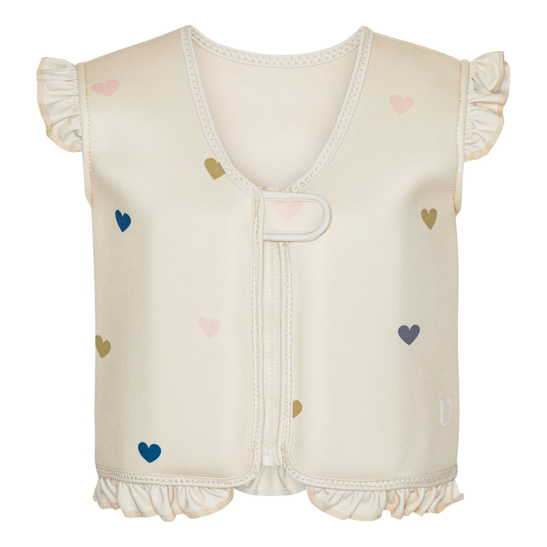 Swim Vest - Neoprene - Frill - Milk - Hearts